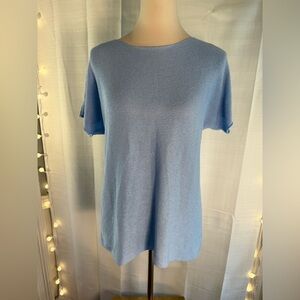 Bianco & Blu Blue Relaxed Short Sleeve Blouse
